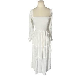 Kenny Flowers the Jetset Smocked Dress White